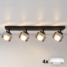 Brilagi - LED RGB spot reglabil AURA LUX 4xGX53/14W/230V Wi-Fi Tuya negru/fumuriu