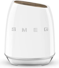 Set de cutite cu suport SMEG KBSF02WH, 7 piese, Manere din lemn de salcam, Otel inoxidabil german, Alb