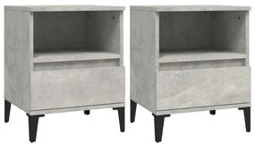 821819 vidaXL Noptiere, 2 buc., gri beton, 40x35x50 cm