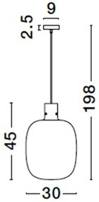 Lustra, Pendul design modern CINZIA champagne, 30cm