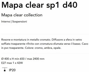 Lustra/Pendul design decorativ Mapa clear sp1 d40