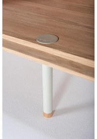 Comodă albă/în culoare naturală joasă din lemn de stejar 118x100 cm Fina – Gazzda