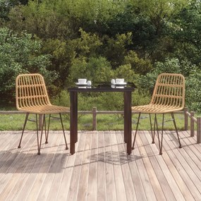 3157887 vidaXL Set mobilier de grădină, 3 piese, poliratan