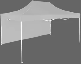 Pavilion de grădină  3x4,5m – din aluminiu, 1 perete lateral, Gri / antracit