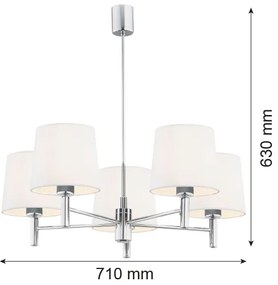 Lustră pe tijă BOLZANO 5xE27/15W/230V crem Argon 2110
