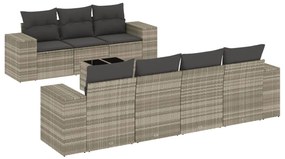 3222331 vidaXL Set mobilier de grădină cu perne, 8 piese gri deschis poliratan