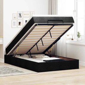 vidaXL Cadru de pat otoman cu saltea Negru 120x190 cm Tesatura