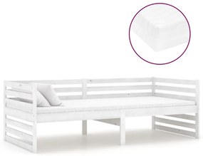 3083640 vidaXL Pat de zi cu saltea, 90x200 cm, lemn masiv de pin