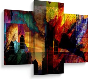 Tablou - Oraș colorat, abstracție (90x60 cm)