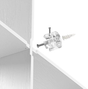 Raft alb etajat din lemn de arbore de cauciuc 62 cm Montage – Umbra