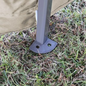 Outsunny Cort pliabil cu lumini LED 330x330 cm Pavilion de grădină cu telecomandă cu 4 plase anti-țânțari Înălțime reglabilă Bej | Aosom Romania