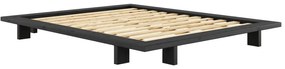 Pat dublu negru din lemn de pin cu grilă 160x200 cm Japan - Karup Design