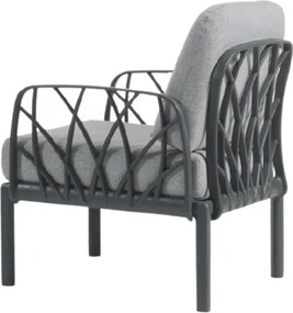 Set terasă Clara, polipropilenă si fibră de sticlă, gri antracit