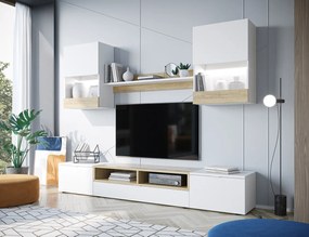 MEBLINE Set mobilă ALANI XL Alb / Stejar auriu