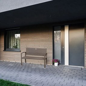 STILISTA Bancă de grădină din poliratan, 122 x 52 cm, negru