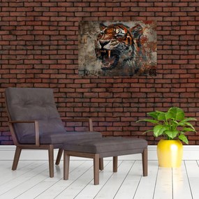 Tablou - Tigru din Cărămizi (70x50 cm)