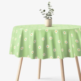 Goldea față de masă teflonată - margarete pe verde - rotundă Ø 100 cm