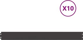 vidaXL Borduri de gazon 10 buc Negru 10x103 cm Oțel laminat la rece