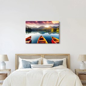 Tablou - Lac cu bărci (90x60 cm)