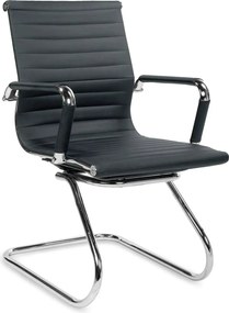 Scaun de birou PRESTIGE, negru, piele ecologica/otel, 61x55x88 cm