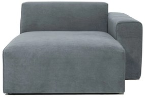 Modul pentru canapea gri cu tapițerie din catifea reiată (cu colț pe partea dreaptă) Sting – Scandic