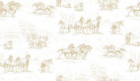 Tapet Horse Herd, Gold, Rebel Walls