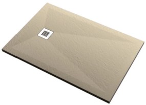 Cadita Dus Rectangulara HouseXL StoneCore Premium 120x80 cm / 140x80 cm, Compozit Granit, Sifon Metalic Inclus (Culoare: Alb, Dimensiune: 120x80 cm)