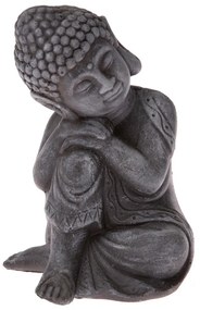 Statuetă din beton Buddha, gri închis, 16 x 11 x12 cm