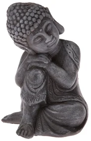 Statuetă din beton Buddha, gri închis, 16 x 11 x12 cm