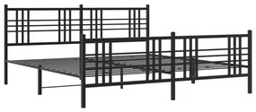 376348 vidaXL Cadru pat metalic cu tăblii de cap/picioare, negru, 193x203 cm