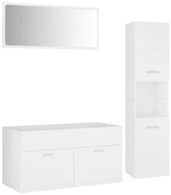 3070973 vidaXL Set mobilier de baie, alb, lemn prelucrat