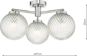 Där Lighting WAY5350 - Lustră aplicată pentru baie WAYNE 3xG9/3W/230V IP44 crom