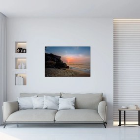 Tablou apusului de soare pe plajă (90x60 cm)