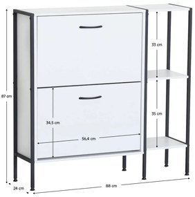 Botník SOVIO, 2 etaje, alb