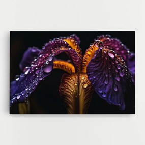 Tablou Canvas, 20x30cm, Dormitor si Living, Flori, Iris, Dark Iris After Rain