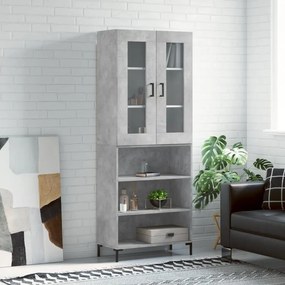 vidaXL Dulap înalt, gri beton, 69,5x34x180, lemn compozit