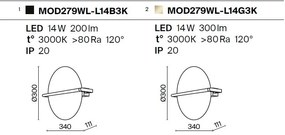 Aplica LED ambientala design modern Mira negru/alb