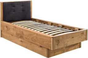 Pat lemn masiv natur Siena Stejar 90x200 104 cm x 98 cm x 216 cm - Ecru