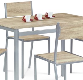 Set de masă HARVEY cu 4 scaune, 110 x 70 x 77 cm,stejar Sonoma
