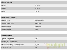 Aplica de perete pentru baie IP44 Tea Soff 3-460/3 satin OR