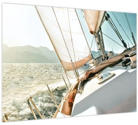 Tablou pe sticlă - Yacht (70x50 cm)