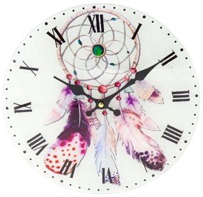 Ceas de perete din sticla ,  Dreamcatcher,   30 cm