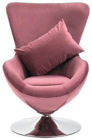 326214 vidaXL Scaun ou rotativ, cu pernă, roz, catifea