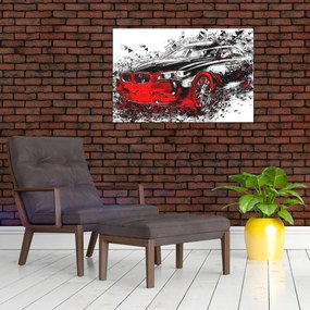 Tablou - Mașina pictată în acțiune (90x60 cm)