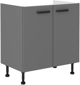 Dulap inferior de bucătărie sub chiuvetă Nesia 80 ZL 2F BB (Antracit). 1049724