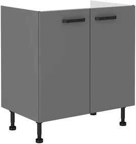 Dulap inferior de bucătărie sub chiuvetă Nesia 80 ZL 2F BB (Antracit). 1049724