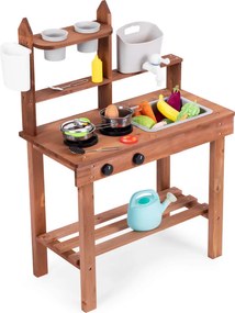 Bucătărie pentru copii în aer liber din lemn