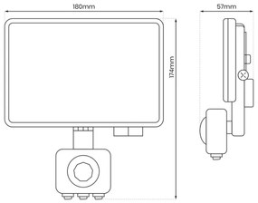 Proiector LED exterior cu senzor LED/50W/230V 5000K IP44