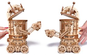 Puzzle 3D mecanic din lemn robot spatial