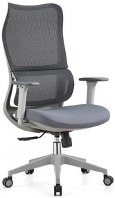 Scaun ergonomic, mecanism inclinare/blocare in 3 pozitii, suport lombar dinamic, spatar Mesh, Gri